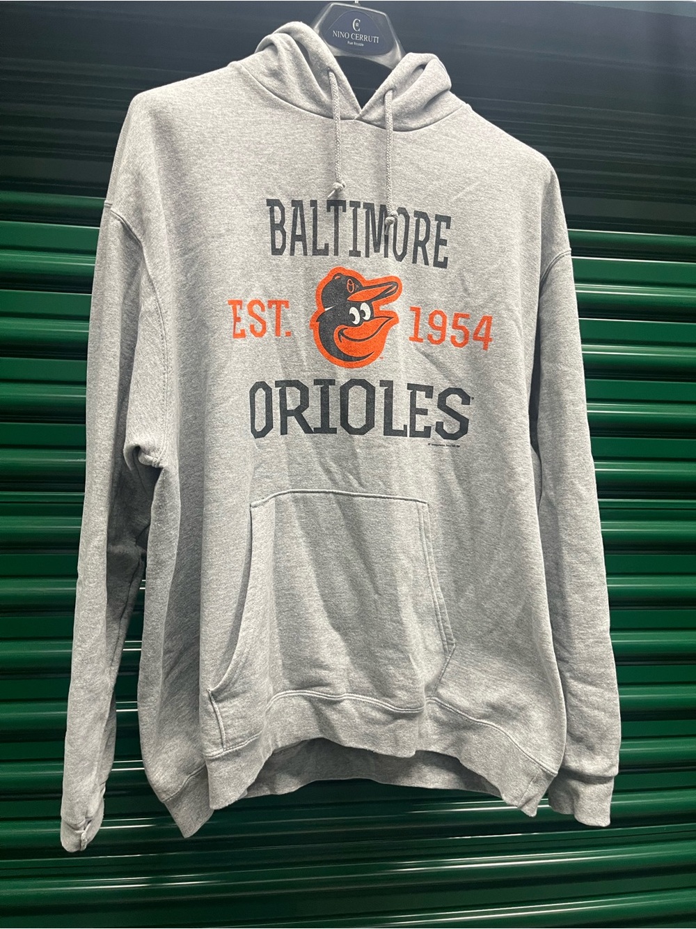 MLB Baltimore Orioles Gray Hoodie with Orange and Black Logo